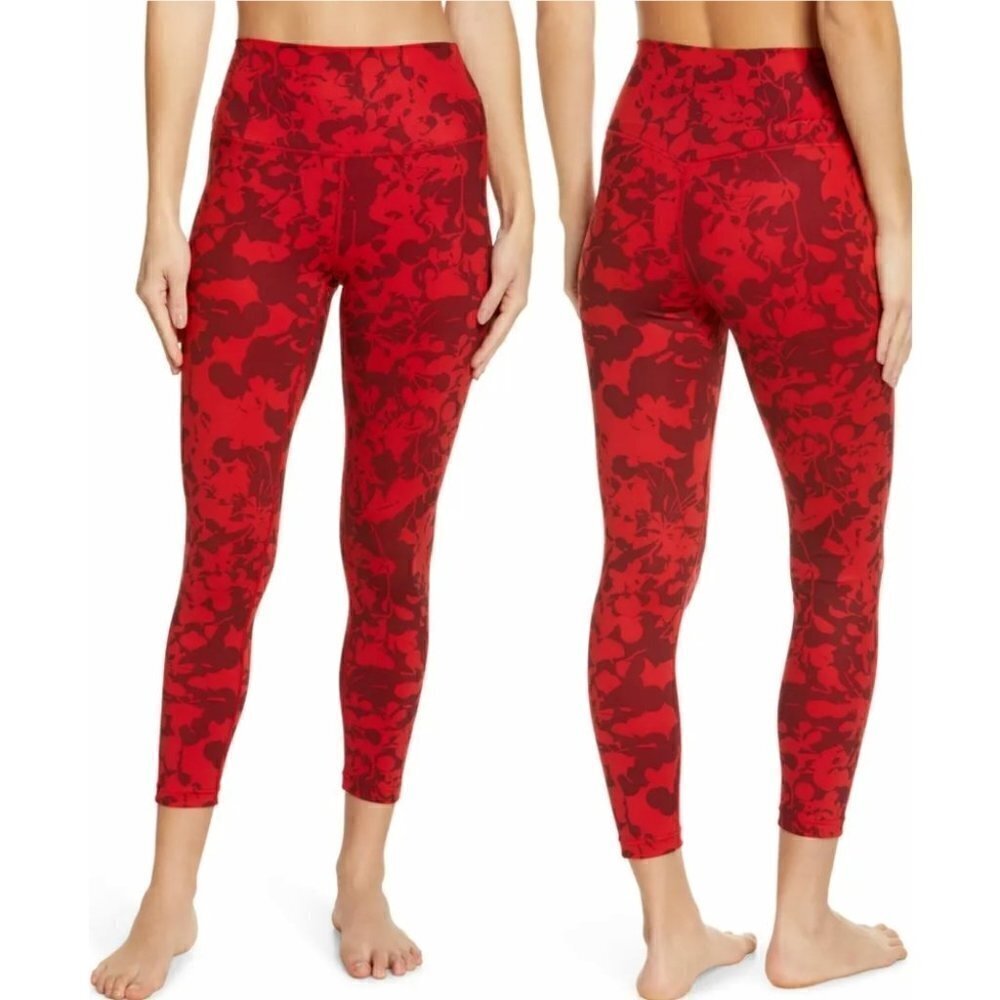 New Zella | Studio Lite Flex High Waist 7/8 Leggings Burgundy Camo